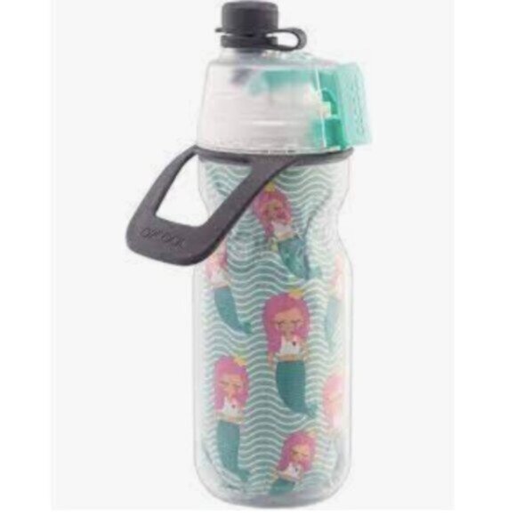 O2COOL Mist 'N Sip Misting Water Bottle 2-in-1 With No Leak Mermaid Mint Pink - Picture 1 of 6
